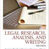 Legal Research, Analysis, and Writing 5th by Joanne B. Hames